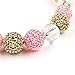 Bouren Girl Pink Golden Transparent Bead Chunky Bubble Gumball Necklace
