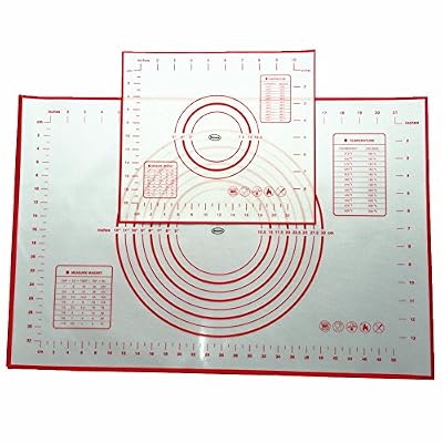 Daixers Silicone Baking Mats Set of 2,Large 23.62" x 15.74" Small 11.41" x 10.23",Non Stick Non Skid Pastry-Mat with Measurements