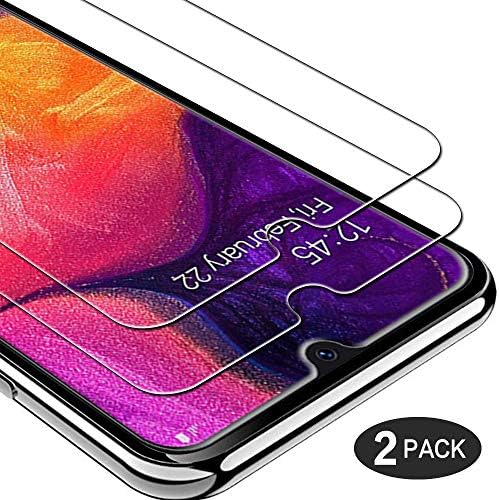 [2 Pack] Screen Protector for Samsung Galaxy A50, Tempered Glass Film Clear Premium Shatterproof Shockproof Protection 9H Hardness Easy Installation 3D Touch Compatible with Samsung Galaxy A50
