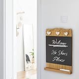 HomeZone Vintage Wooden Memo Board - Rustic Chalkboard Kitchen Decor view 8