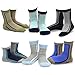 TeeHee Little Boys and Toddler Cotton Crew Socks 12 Pair Pack Gift Box (3-5 Years, Bold Lined Sport & Camo)