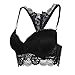 LastFor1 Women's Bras Sexy Embroidered Lace Racerback Thin Cup Bralettes Wirefree Plus Size (XL, Black)