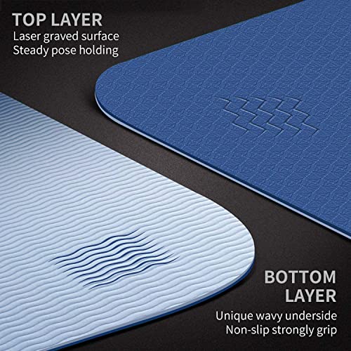 CAMBIVO Yoga Mat 213 cm x 81 cm x 6 mm Non-Slip Large Fitness Mat Pilates Yoga Mat for Gym, Sport, Exercise, Home Gym