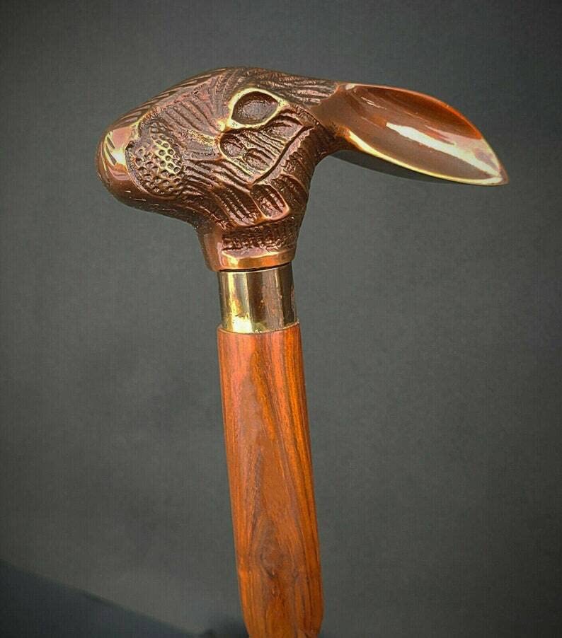 Rabbit Wooden Walking Cane Stick For Men And Women Walking Cane Handmade Vintage Style Walking Stick