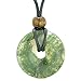 BestAmulets Amulet Magic Large Coin Shaped Donut Positive Powers Green Moss Agate Healing Lucky Charm Necklace