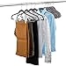 Zober Velvet Hangers with Clips - Pack of 20 Metal Clip Hangers for Pants - Notched Gray Velvet Skirt Hangers for Pants, Skirts, Suits, Dresses & Shirts w/ 360 Degree Hook - Non Slip Felt Hangers