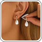 Aneneiceera Vintage Teardrop Pearl Dangle Earrings Wedding Pearl Drop Earrings Gold Oval Bead Earrings Minimalist Earrings Jewelry for Women