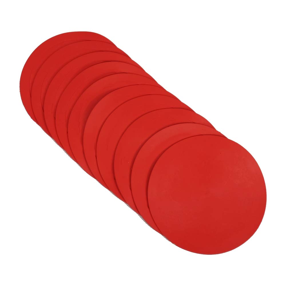 The Soccer Store Set of 10 Flat Disc Markers (Red, 15 cm)