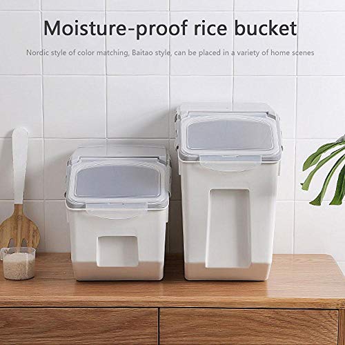 Umiwe Rice Storage Container, Large Rice Dispenser Airtight Food Rice Bin Household Sealed Cereal Grain Organizer Box with Lids for Storing Rice, Flour, Dry Food, Pet Food and More