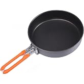 Fire-Maple 7.6 Inch Camping Frying Pan Portable Nonstick Camping Skillet | Hard Anodized Aluminum with Nonstick Coating, Even Heating Thicker Base, Heat-resistant &amp; Self-locking Handle, 9.2oz