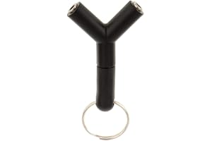3.5mm Stereo Audio Jack Earphone Headphone 2 Way Y Splitter Adapter Keyring