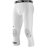 G-Form Pro 3/4 Padded Compression Pants - Compression Pants with Protective Pads - Sports Gear for Basketball & Handball