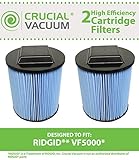 Think Crucial Replacement Vacuum Filters Compatible With Rigid Vacuum Cartridge Filter Part VF5000-19.7 x 16.7 x 2.4 - Perfect For 6 to 20 Gallon Wet, Dry Vacuums - Models WD0671, WD0970 - (2 Pack)