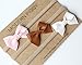Baby Bow Set of 3 on Nude Nylon Headband - Felt & Leather (Best Sellers)