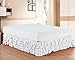 Elegant Comfort Luxurious Premium Quality 1500 Thread Count Wrinkle and Fade Resistant Egyptian Quality Microfiber Multi-Ruffle Bed Skirt - 13inch Drop, King, White
