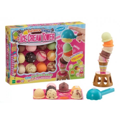 Ice Cream Stacking Tower Balancing Game with Scooper for Kids