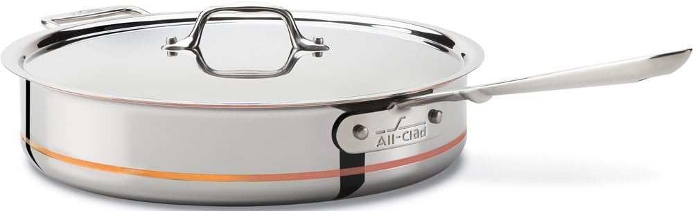 All-Clad 6405 SS Copper Core 5-Ply Bonded Dishwasher Safe Saute Pan / Cookware, 5-Quart, Silver: Kitchen & Dining
