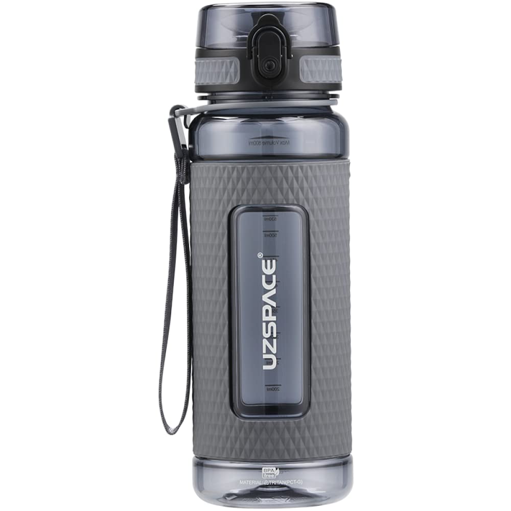 OM SUPPLIES Water Bottle Fruit Infuser Sports Water Bottle 800ml, BPA Free Tritan Non-Toxic Plastic, Leakproof (Bark Grey)