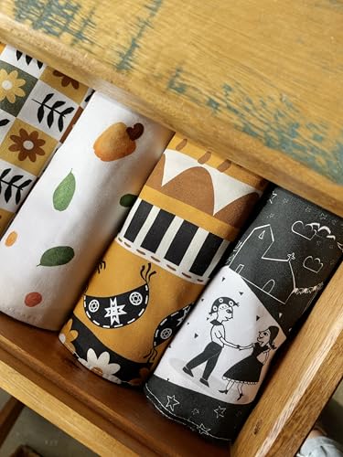 Kit 5 Panos de Prato com Saquinho Presenteável 100% Algodão Ceci Petit Home - Cordel Encantado