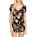 Fashionazzle Women's Elasticized Waistline Casual Romper Play-suit (Small, Black)