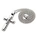 Cross Necklace for Men with Large Pendant 24 Inch Curb Chain (Color : Silver / Gold / Black)