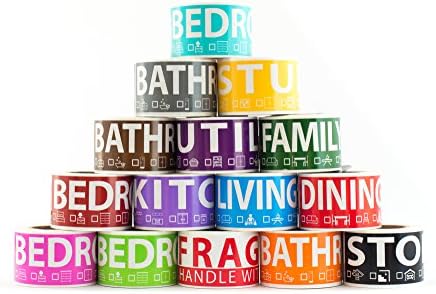 750 Labels For Moving Boxes 4 Bedroom House 50 Labels Per Room 15 Color Coded Rolls Fragile Label Included For Moving Boxes Moving Supplies