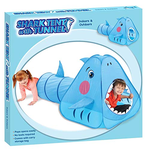 E.P. Indoor/Outdoor Shark Play Tent with Tunnel