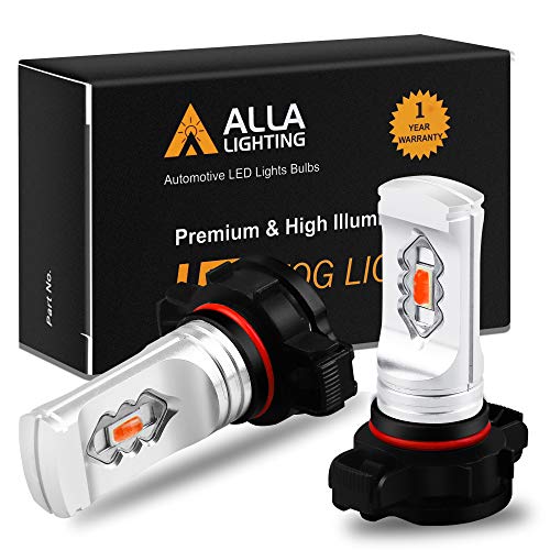 Alla Lighting 3800lm 2504 PSX24W Red LED Fog Lights Bulbs ETI 56-SMD Xtreme Super Bright 12276 PSX24W 2504 LED Bulbs Replacement for Cars, Trucks, SUVs, Vans
