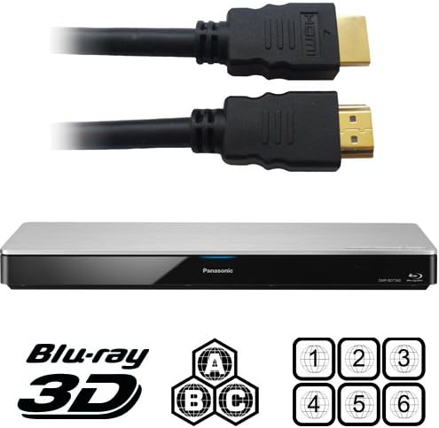 PANASONIC DMP-BDT460 2K/4K Multi Region All System Blu Ray Disc DVD Player - PAL/NTSC - 2D/3D - Wi-Fi - 100~240V 50/60Hz World-Wide Use & 6 Feet HDMI Cable Included