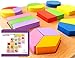 Large Geometric Shape Sorting Wooden Puzzles, Set of 3. Chunky Jigsaw to learn Math and Color Recognition, for Early Educational Learning, Montessori Teaching for Pre-Schoolers, by INTELLITOYZ