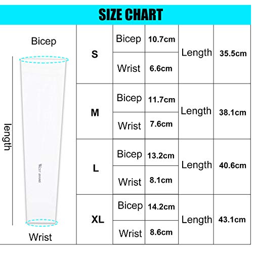 WESTGIRL Cooling Arm Sleeves UV Protection, Breathable Non-Slip Long Sun Sleeves Arm Warmers Covers for Men Women, Perfect for Cycling Driving Running Basketball Football Golf, 1 Pair
