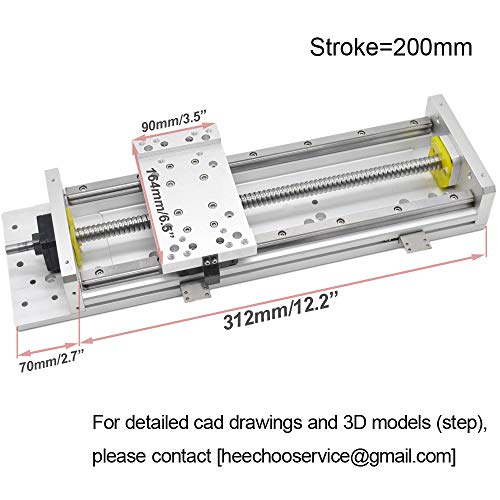 Electric Linear Rail Guide 200mm Ballscrew 1605 Slide Stage Load 250kg