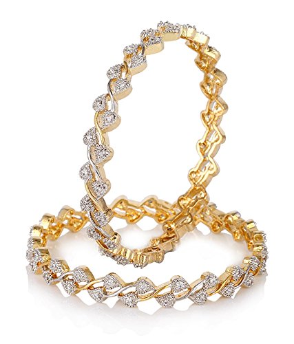 youbella jewellery american diamond gold plated bangles for women and girls
