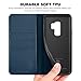 Galaxy S9 Plus Case, SHIELDON Genuine Leather Flip Galaxy S9+ Wallet [Kickstand] Magnetic Protective Cover with Card Slot Holder Soft TPU Case Compatible with Galaxy S9+ / S9 Plus - Dark Blue