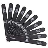 MAKARTT Professional Nail Files 100 180 Grit for Poly Nail Gel Acrylic Nails Double Sided Black Washable 10 Nail File Set F-01