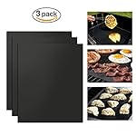 Non Stick BBQ Grill Mats, Ideapro Barbecue Pad Oven Liner Baking Cooking Mat - Perfect for Baking on Gas, Charcoal, Oven and Electric Grills(3PCS)