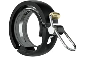 Knog Oi Luxe Bike Bell – Sleek Low Profile Bicycle Bell for Adults, Durable Metal & Vegan Leather, Clear Tone, Easy Install for Flat Bars & Drop Bars (Small 22.2mm / Large 23.8–31.8mm)