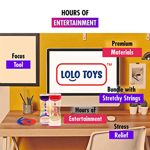 image for Lolo Toys Liquid Motion Bubbler Sensory Toys – 4 Pc Set Bundle Stret