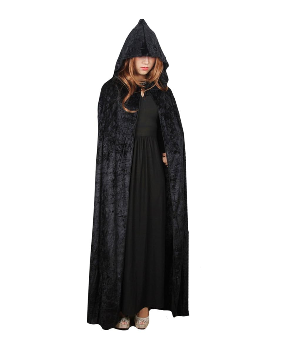 black hooded robe with sleeves