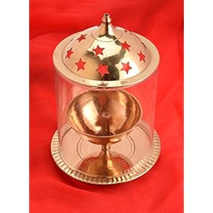 Angelic Brass Udupi Jyoth (12 cm x 12 cm x 22 cm, Golden)