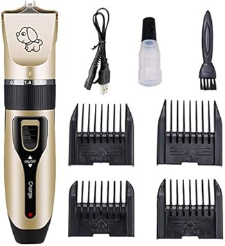 Dog Grooming Clippers Electric Pet Trimmer Cordless And Low Noise Grooming Set For Dogs And Cats Professional Usb Rechargeable Hair Shaver With 4 Clippers Cleaning Brush And Oil Amazon Co Uk