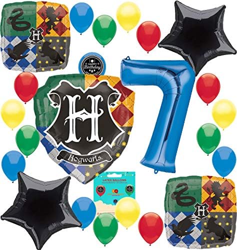 Harry Potter Party Supplies Big Birthday Balloon Decoration Bundle (7th Birthday)