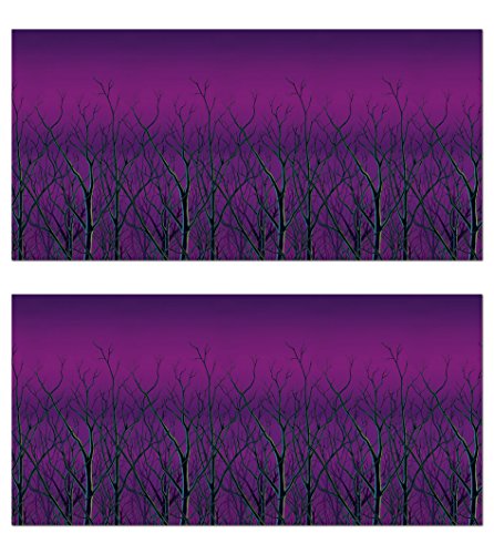 Beistle S00987AZ2, 2 Piece Spooky Forest Treetops Backdrops, 4' x 30'