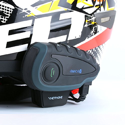 QSPORTPEAK Motorcycle Intercom Headsets, VNETPHONE BTI Microphone Headphone Headset Accessory for V8 with 10Pin Mini USB Connector Motorcycle Helmet Bluetooth Interphone Intercom