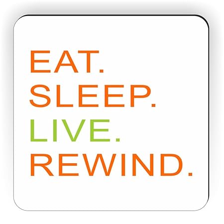 Rikki Caballero Comer Dormir Vivir Rewind diseño Cuadrado imán ...