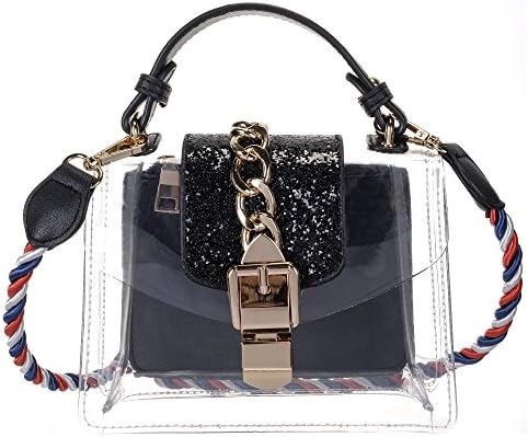 Onfashion Women's Clear Transparent Handbag Crossbody Shoulder Bag Messenger 2 Bags