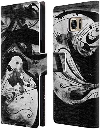 Official Magdalena Hristova Black Ink Leather Book Wallet Case Cover For Samsung Galaxy S7 edge