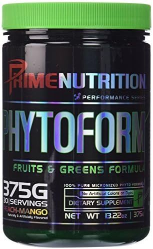Prime Nutrition Phytoform Fruits and Greens Formula, Peach Mango, 375 Gram by Prime Nutrition