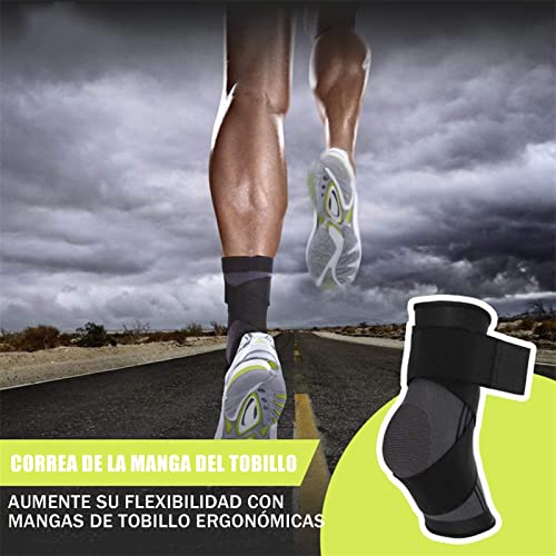 1 Par Tobillera para Esguince Ortopédica, Tobilleras Deportivas de Compresión, Ajustable , Antideslizante Soporte de Tobillo Súper Elástico Transpirable，para Fitness、Tensión en el Tobillo 、Esguinces y Alivio de Dolor de Hinchazón (Negro -M)