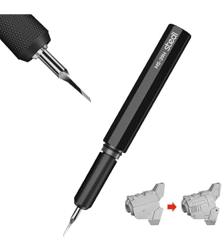 DSPIAE Tungsten Steel Push Broach Set (CS-PB01) - 5 Sizes (0.1mm To 1.0mm) With Aluminum Handle For Model Making